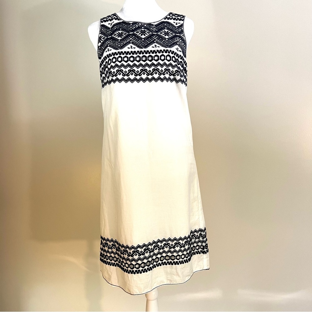 Max Studio summer embroidered sleeveless cotton dress size S